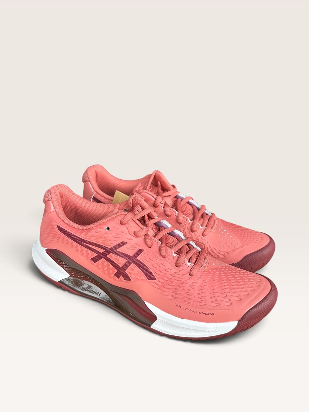 ASICS Coral Pink and Burgundy Women's Athletic Running Shoes